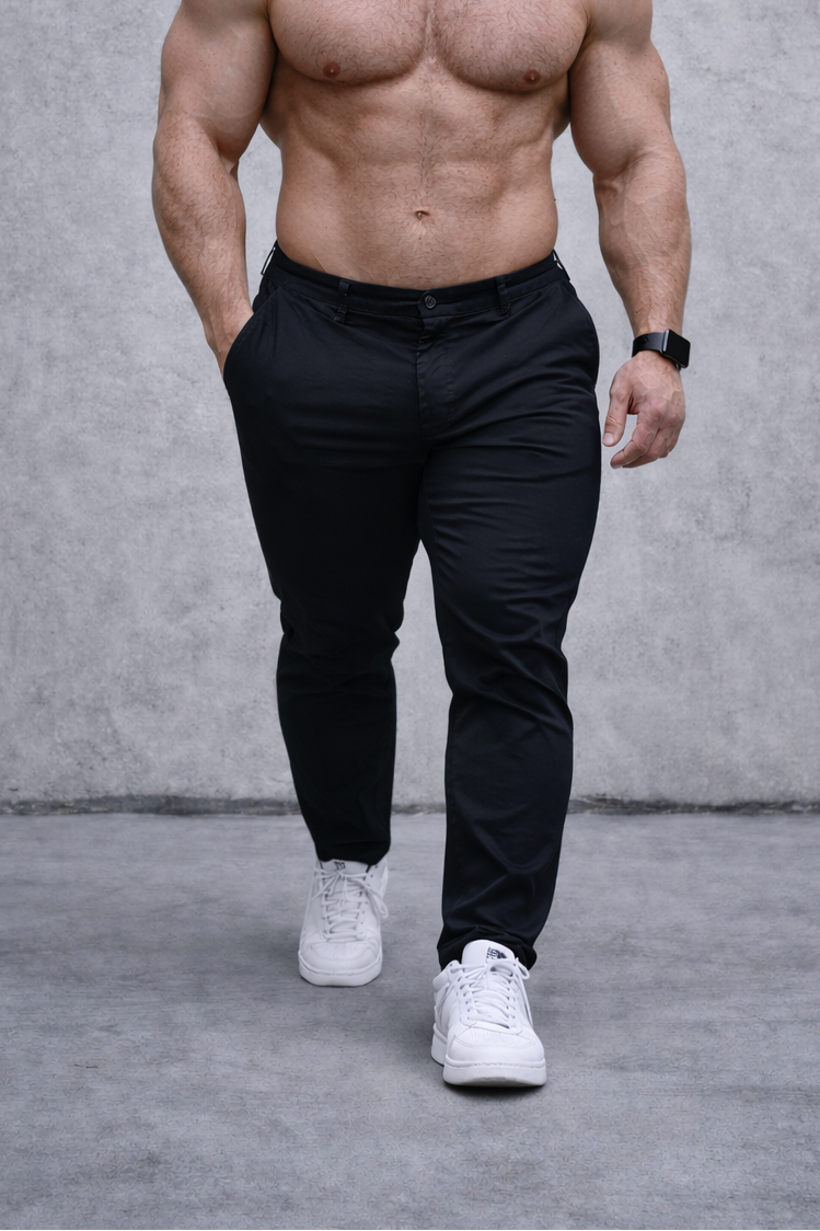 Smart Casual Chino Pants - Black