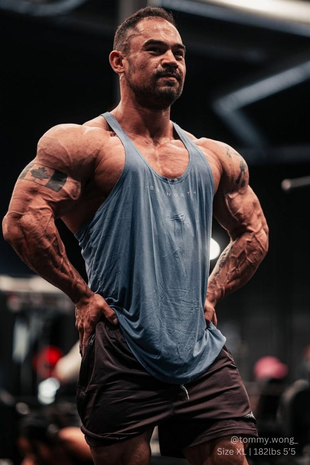 Classic Bodybuilding Racerback Stringer - Blue