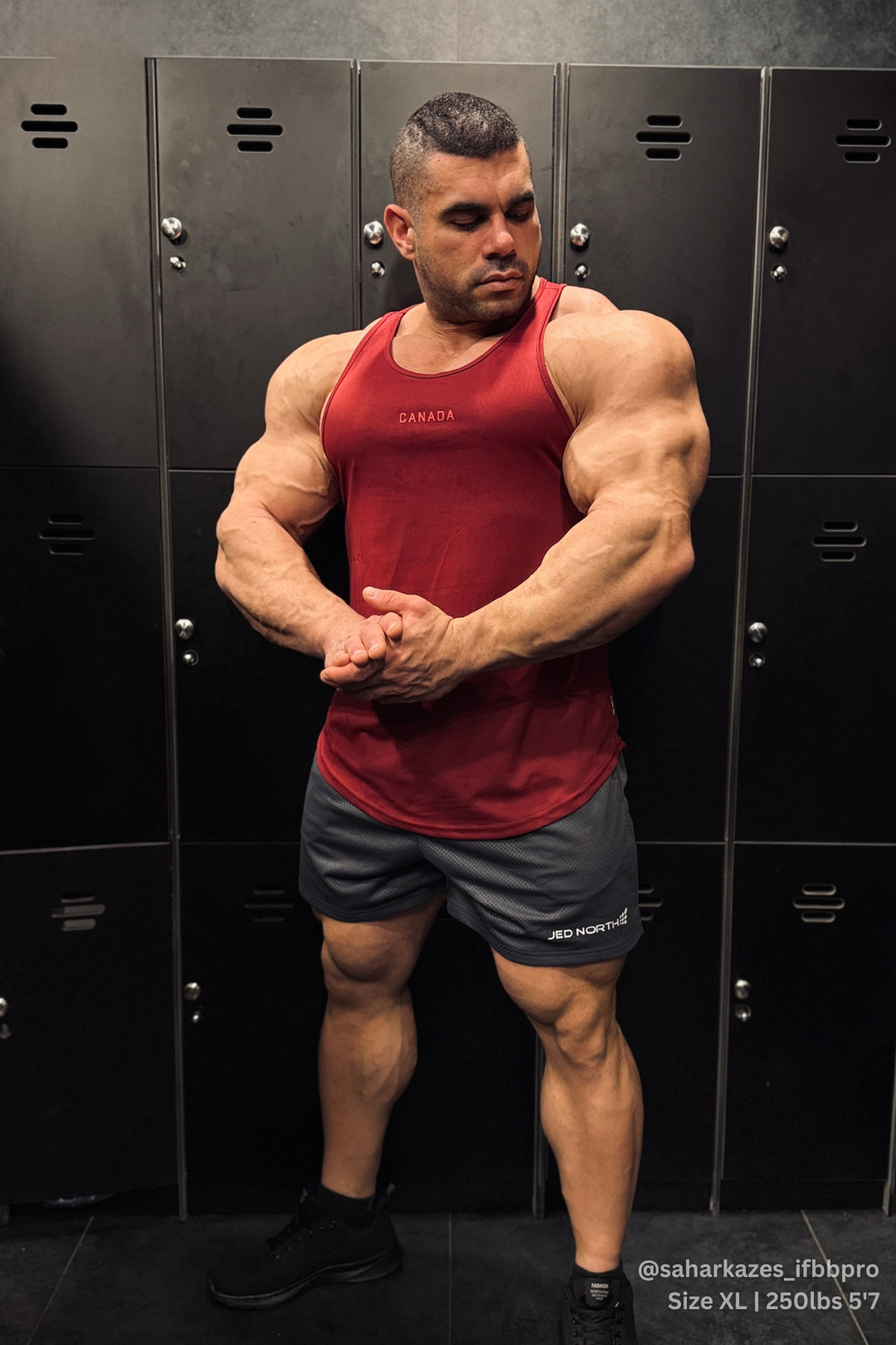 Fast-Dry Bodybuilding Workout Stringer - Maroon w/ Canada Logo