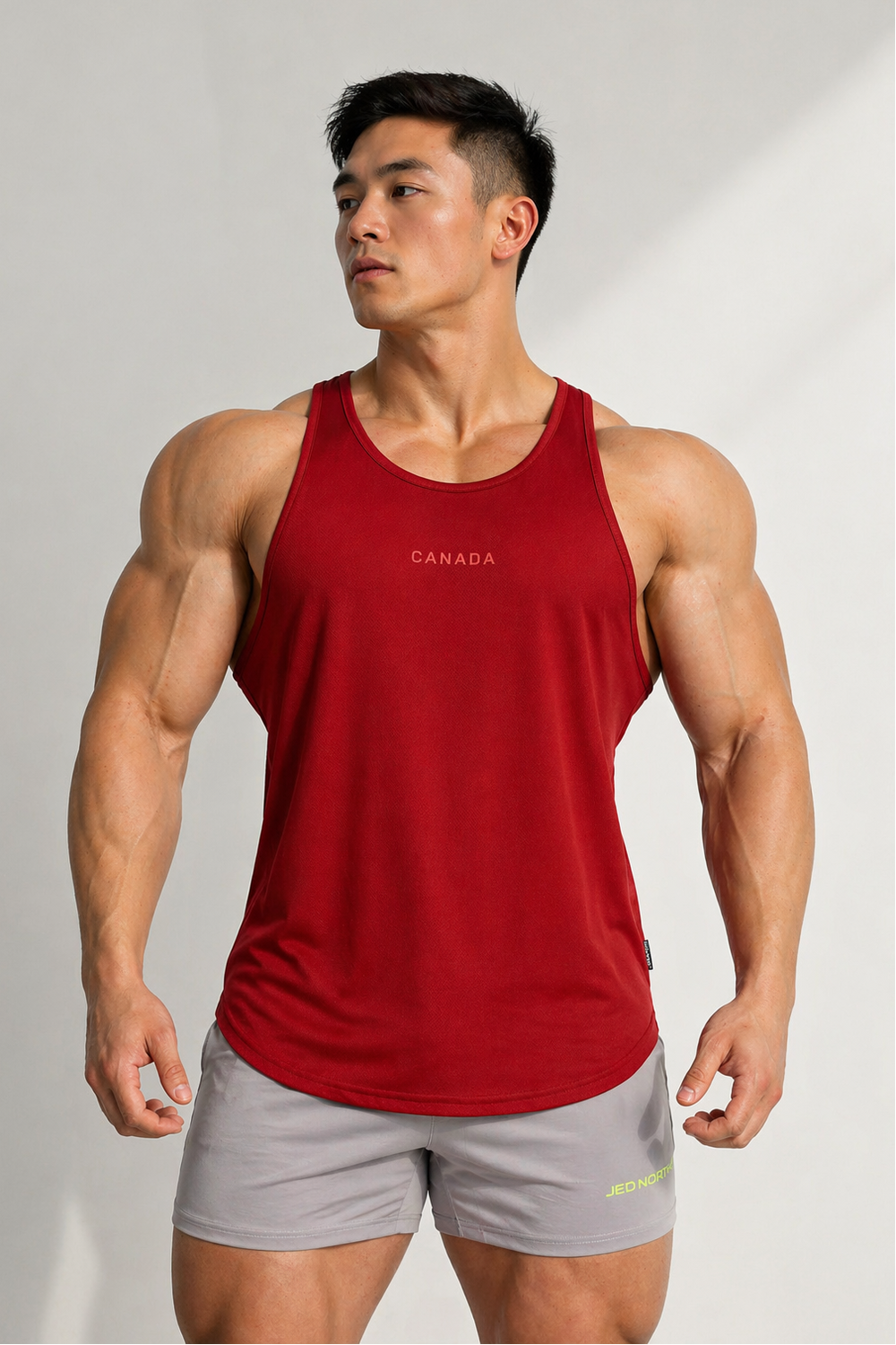 Fast-Dry Bodybuilding Workout Stringer - Maroon w/ Canada Logo
