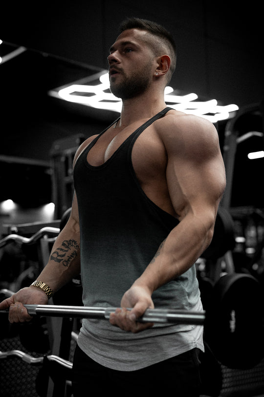 Classic Bodybuilding Racerback Stringer - Gray Ombre