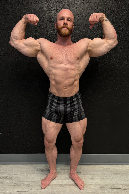 Retro Bodybuilding Shorts - Black & Gray