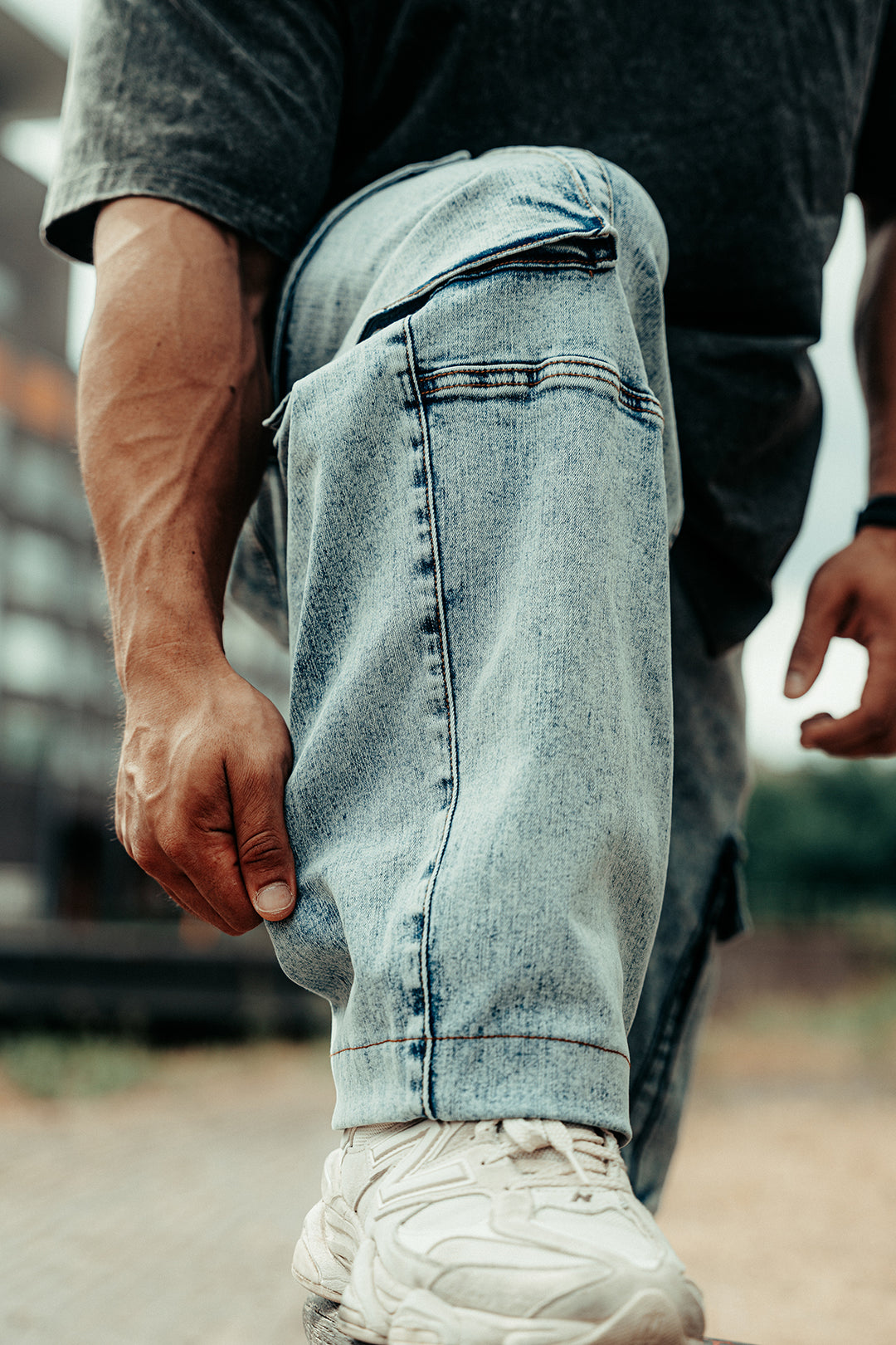 Men's Vintage Loose-Fit Jeans - Washed Navy