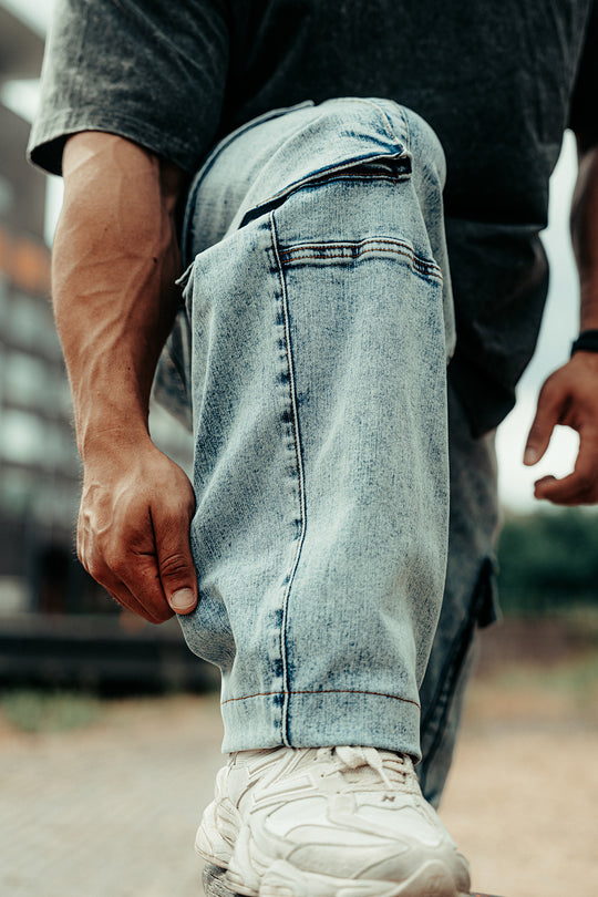 Men's Vintage Loose-Fit Jeans - Washed Navy