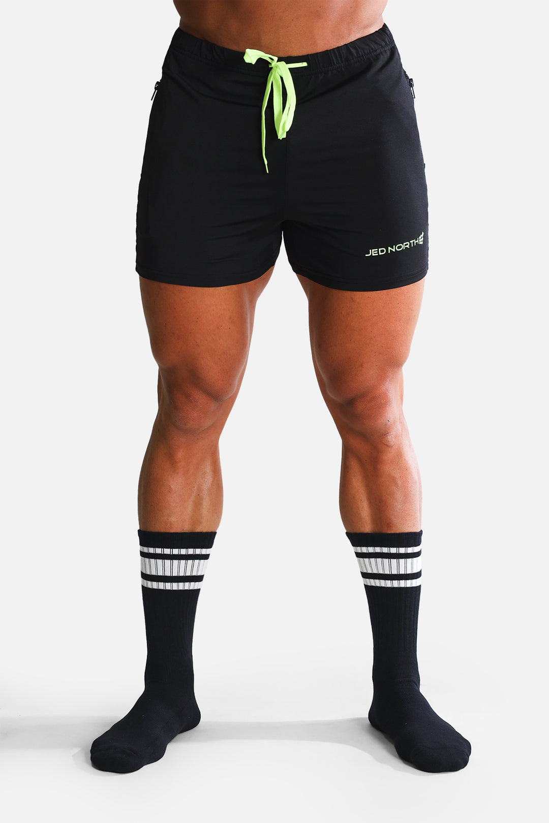 Men's Striped Crew Socks - Black