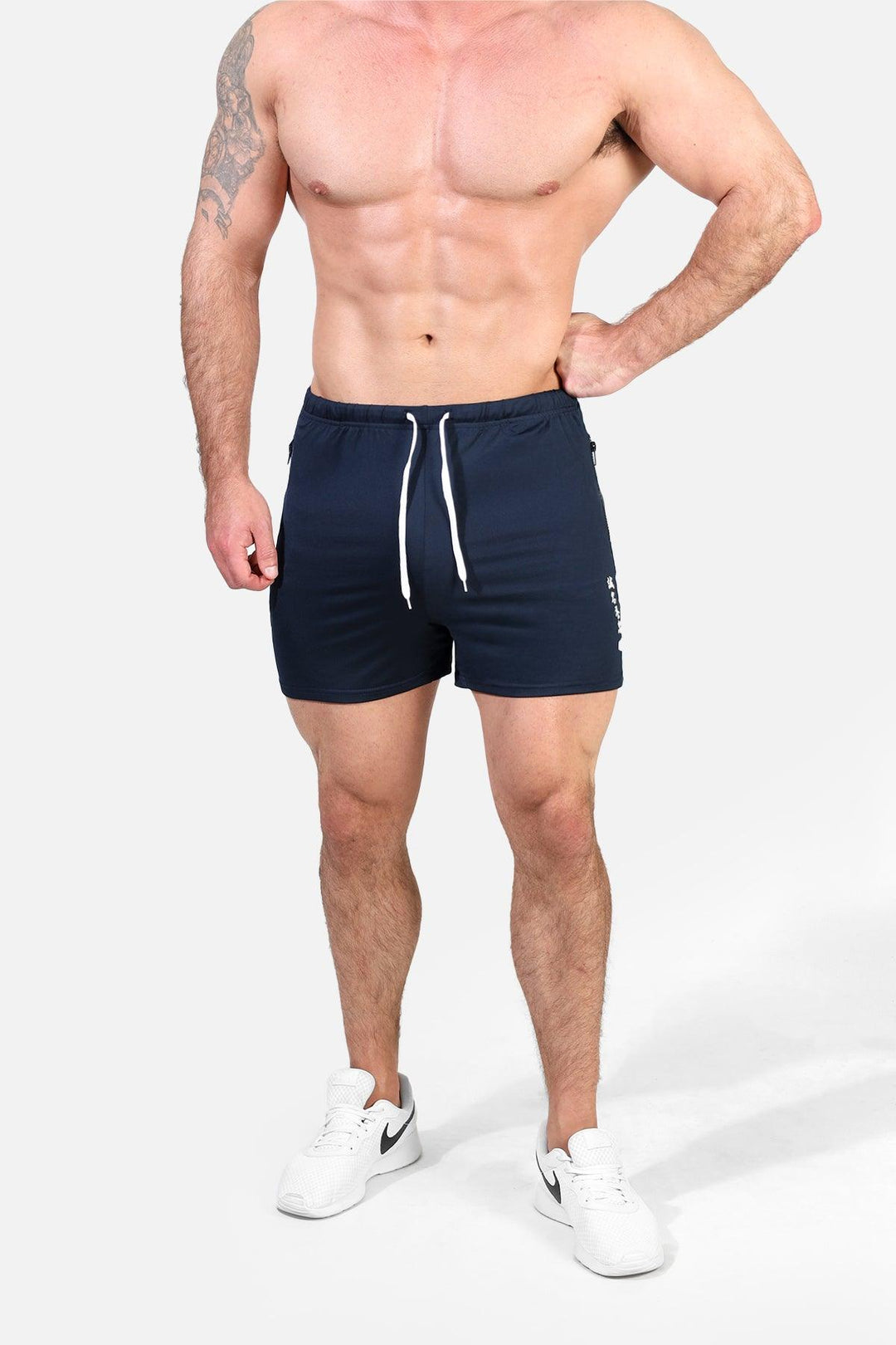 Agile Bodybuilding 4'' Shorts w Zipper Pockets -  Navy Integrity