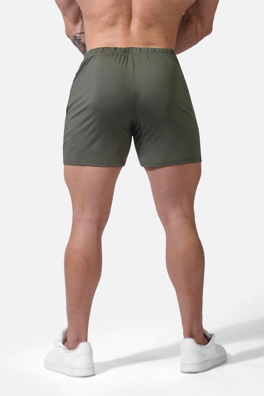 Agile Bodybuilding 4'' Shorts w Zipper Pockets - Olive - Jed North