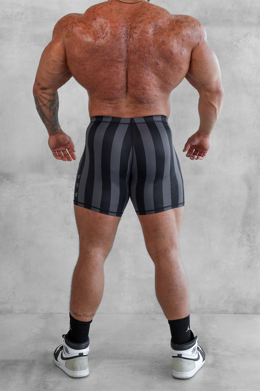 Retro Bodybuilding Shorts - Black & Gray