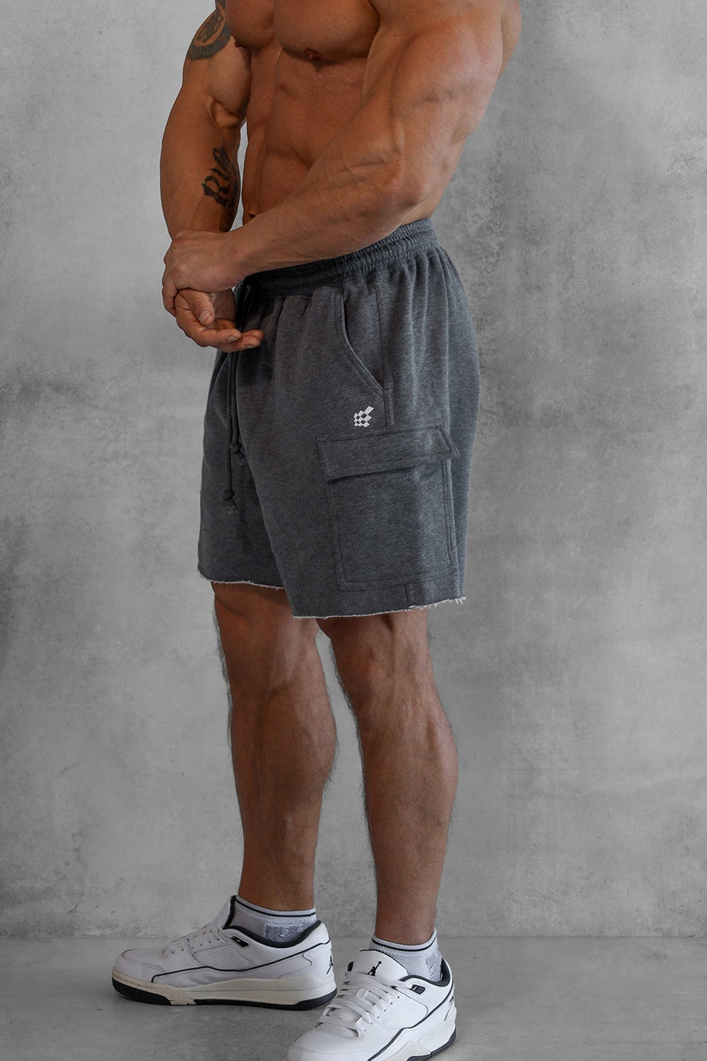 Men's Cargo Sweat Shorts - Dark Gray