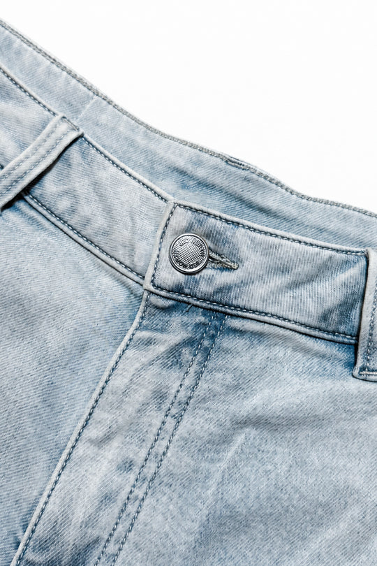 Baggy Fit Denim Shorts - Blue