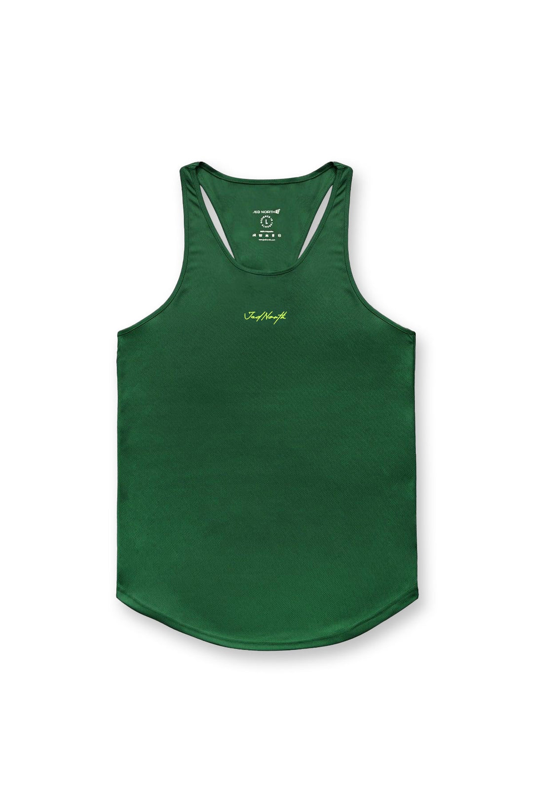 Fast-Dry Bodybuilding Workout Stringer - Green w/ Neon Logo
