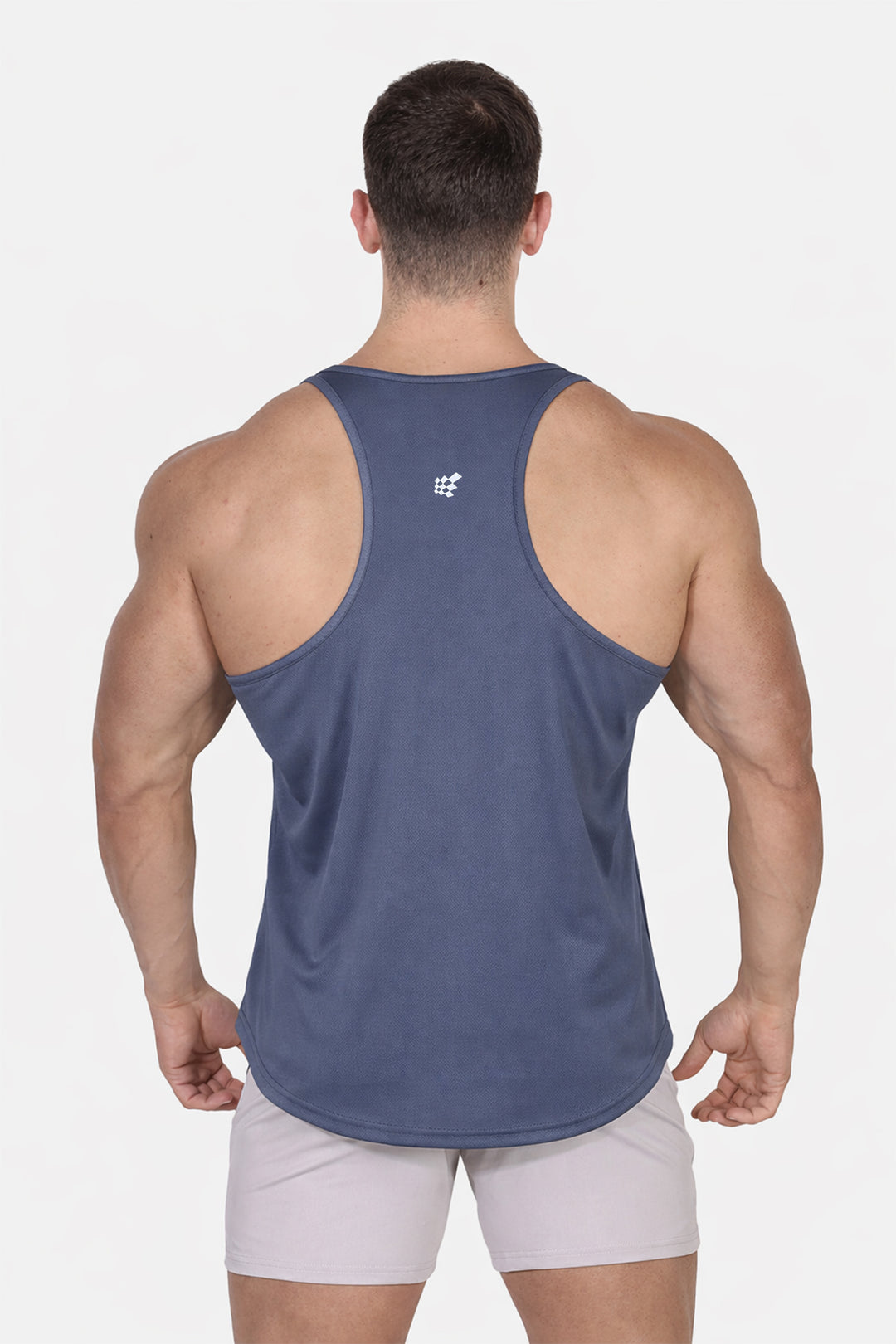 Fast-Dry Bodybuilding Workout Stringer - Gray USA Logo