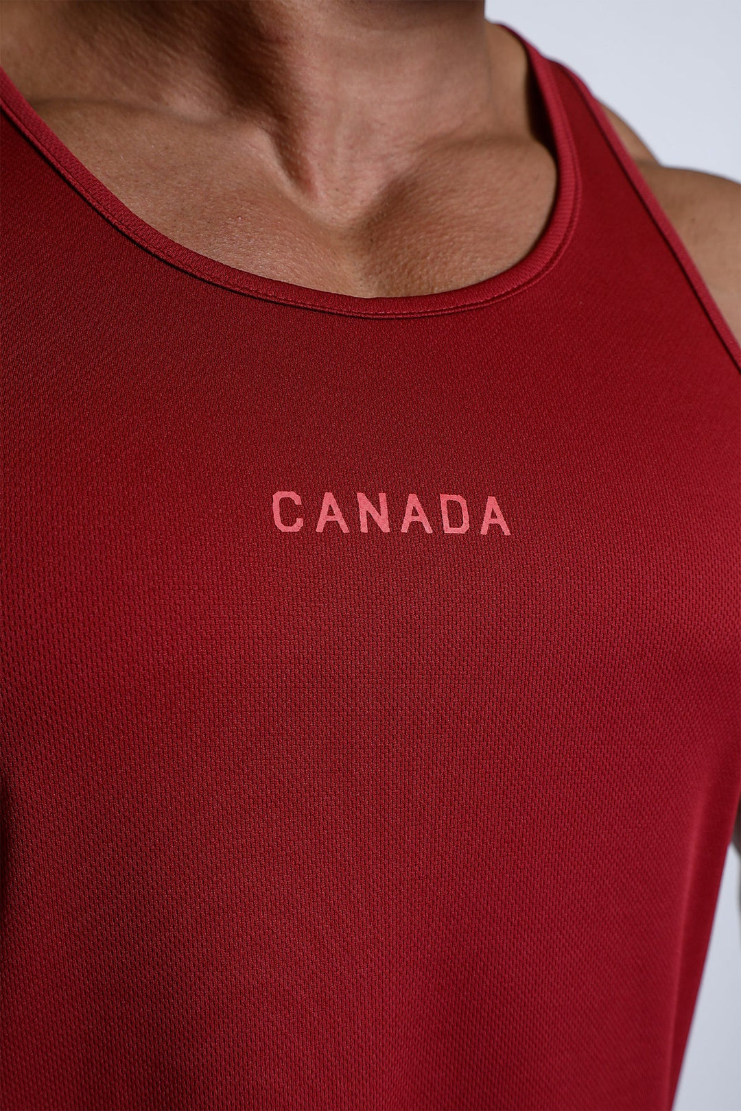 Fast-Dry Bodybuilding Workout Stringer - Maroon w/ Canada Logo