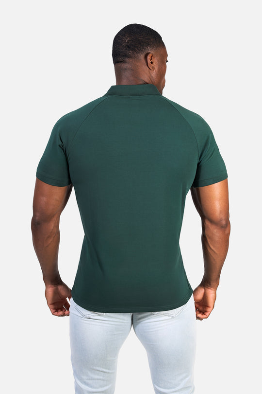 Muscle Fit All-Day Polo T-Shirt - Evergreen