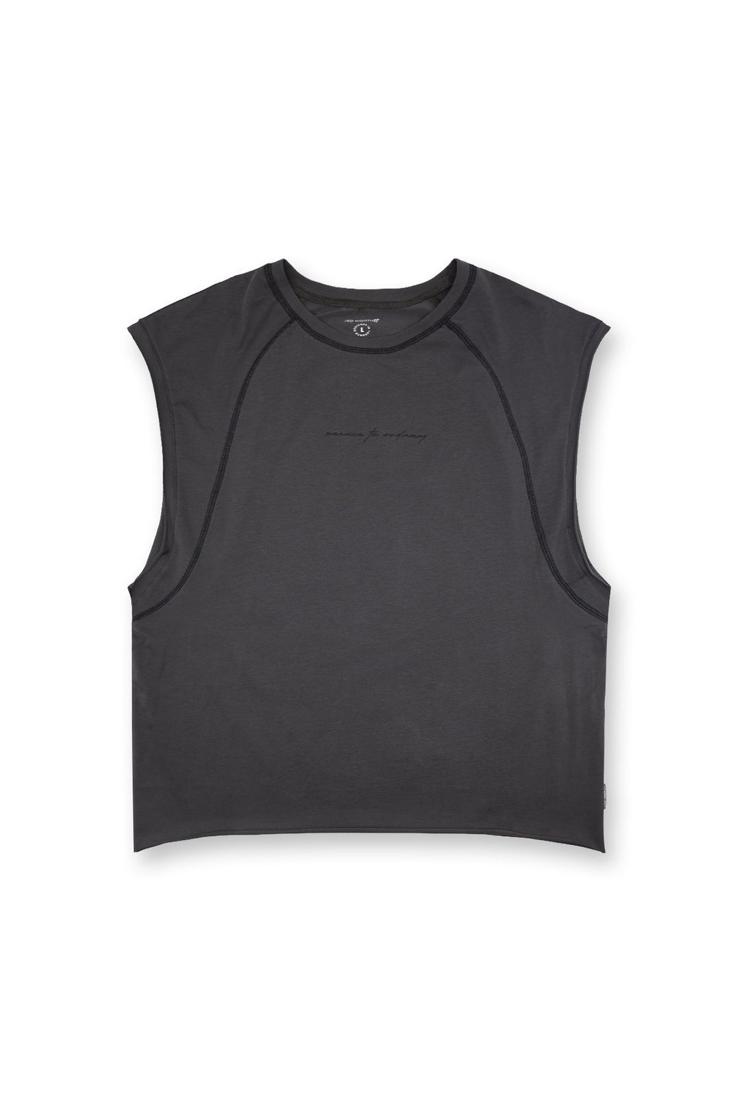 Raglan Sleeveless Tank Top - Dark Gray