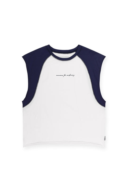 Raglan Sleeveless Muscle Tank - Navy