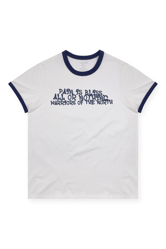 Muscle-Fit Ringer Tee - White w/ Navy Trim