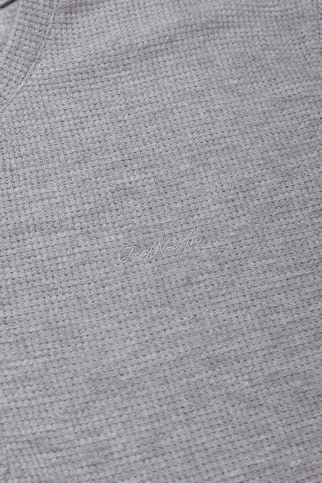 Waffle Henley T-Shirt - Light Gray