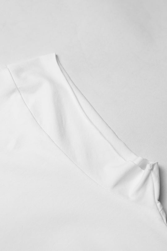 Oversized Raw-Cut Cropped Tee - White