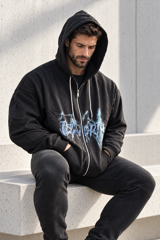 Limited Edition Zip-Up Hoodie - Lightning Black