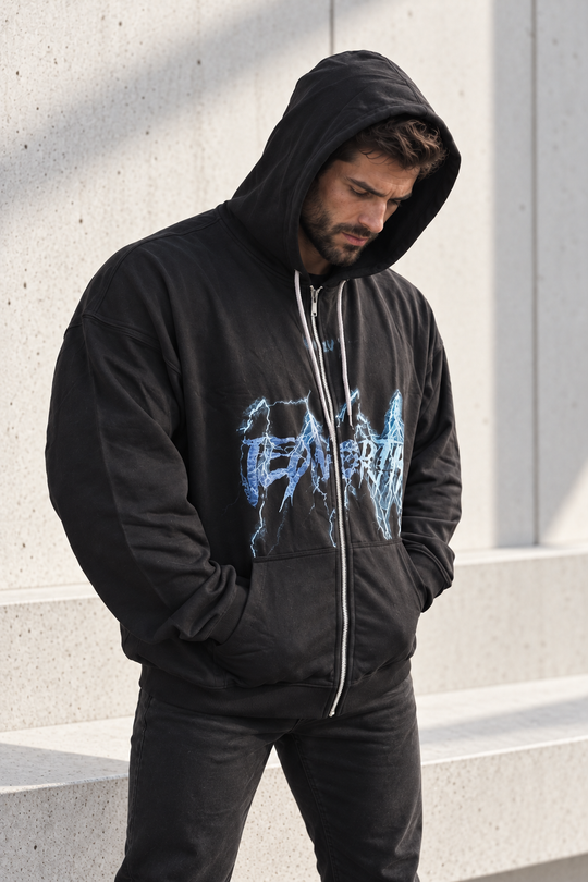 Limited Edition Zip-Up Hoodie - Lightning Black